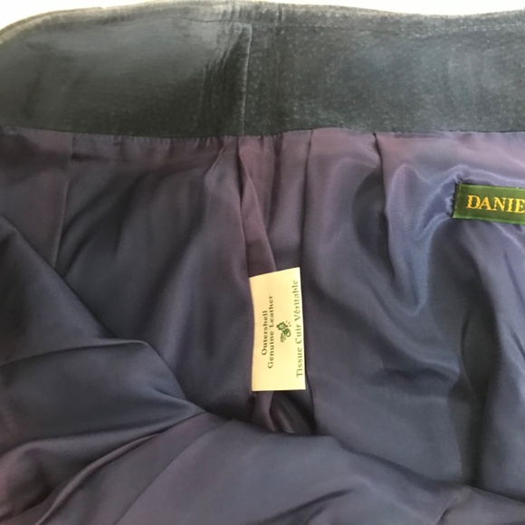 Vintage Danier Leather Suede Long High Waisted Pencil Skirt & Vest Blue M /10 - Picture 12 of 16